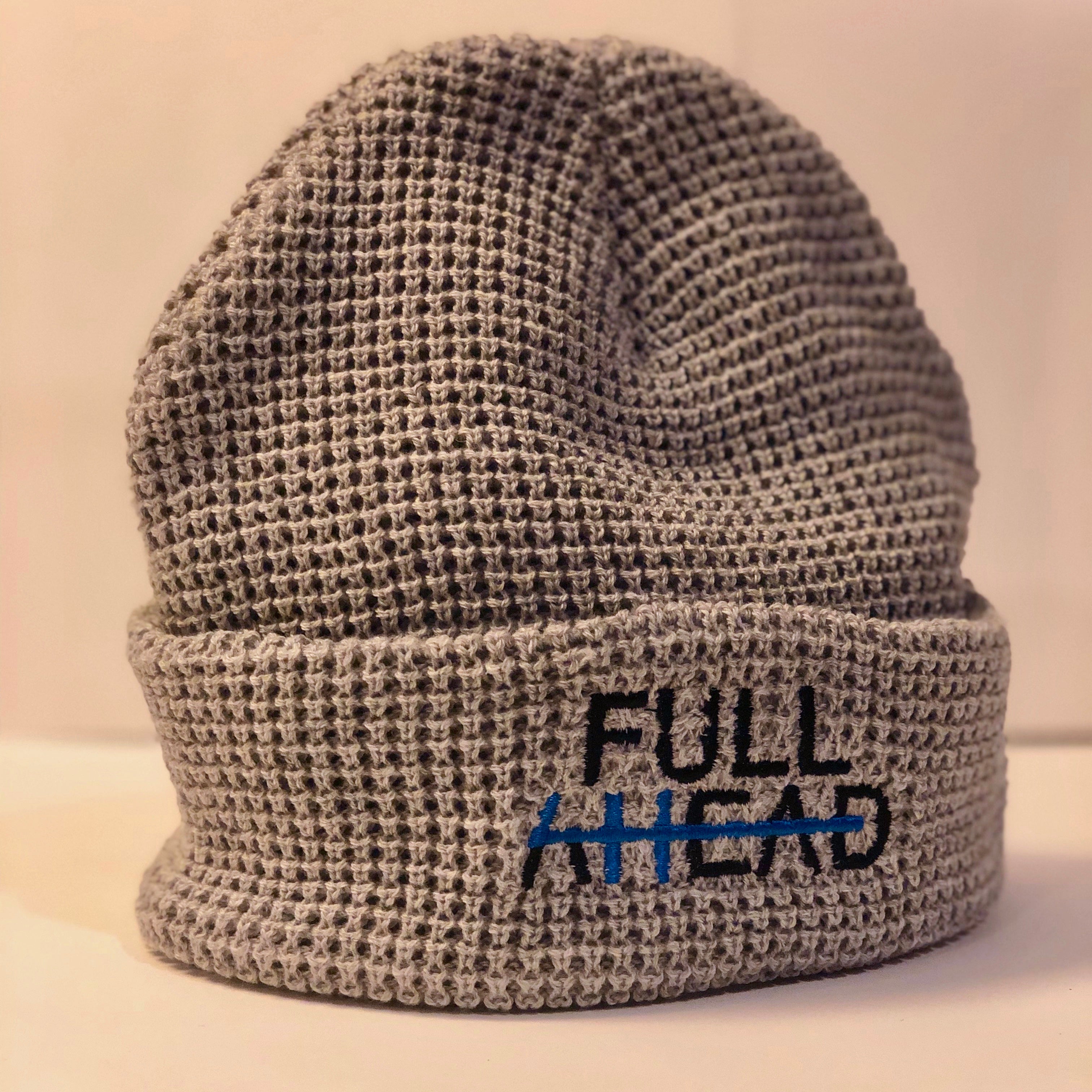 Waffle Knit Winter Beanie - Gray